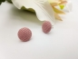 Preview: Stoff Knopf Ohrstecker Button rosa