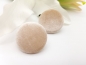 Preview: Stoff Knopf Ohrstecker Button beige BIG