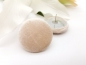 Preview: Stoff Knopf Ohrstecker Button beige BIG