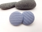 Preview: Stoff Knopf Ohrstecker Button hellblau BIG