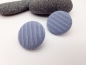 Preview: Stoff Knopf Ohrstecker Button hellblau BIG