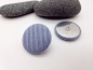 Preview: Stoff Knopf Ohrstecker Button hellblau BIG