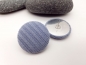 Preview: Stoff Knopf Ohrstecker Button hellblau BIG