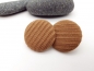 Preview: Stoff Knopf Ohrstecker Button hellbraun BIG