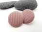 Preview: Stoff Knopf Ohrstecker Button rosa BIG