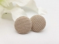 Preview: Cord Stoff Knopf Ohrstecker Button beige