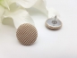 Preview: Cord Stoff Knopf Ohrstecker Button beige