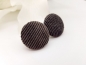 Preview: Cord Stoff Knopf Ohrstecker Button dunkelgrau