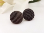 Preview: Cord Stoff Knopf Ohrstecker Button dunkelgrau