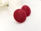Preview: Cord Stoff Knopf Ohrstecker Button rot