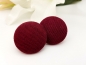 Preview: Stoff Knopf Ohrstecker Button weinrot BIG