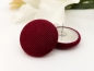 Preview: Stoff Knopf Ohrstecker Button weinrot BIG