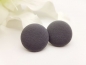 Preview: Stoff Knopf Ohrstecker Button grau