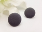 Preview: Stoff Knopf Ohrstecker Button grau