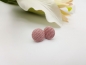 Preview: Stoff Knopf Ohrstecker Button rosa