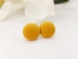Preview: Kunstleder Ohrstecker gelb klein