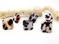 Preview: Tiermuster Stoffknopf Ohrstecker Fell-Optik