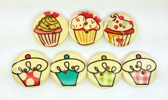 Preview: Cupcake Knopf Plugs 18mm Paar 1,8cm Tunnel Muffins