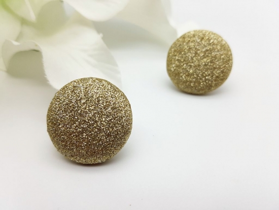 Große goldfarbene GLITZER Ohrstecker