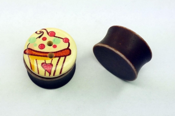 Cupcake Knopf Plugs 18mm Paar 1,8cm Tunnel Muffins