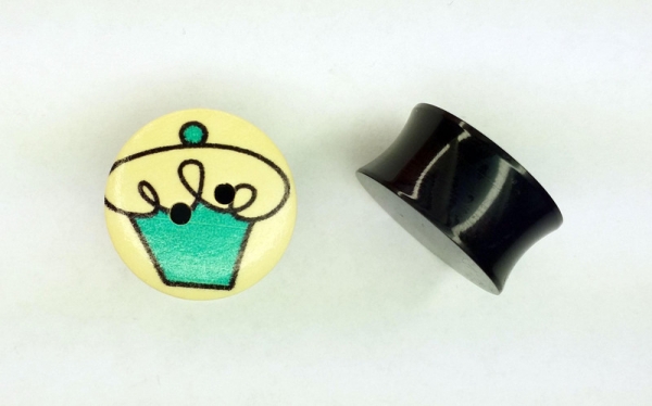 Cupcake Knopf Plugs 18mm Paar 1,8cm Tunnel Muffins