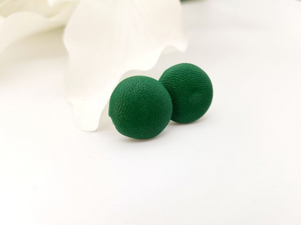 Kunstleder Ohrstecker dunkelgrün klein